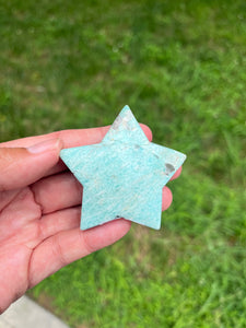 Amazonite with Smoky Quartz - Star - Crystal Carving (A)